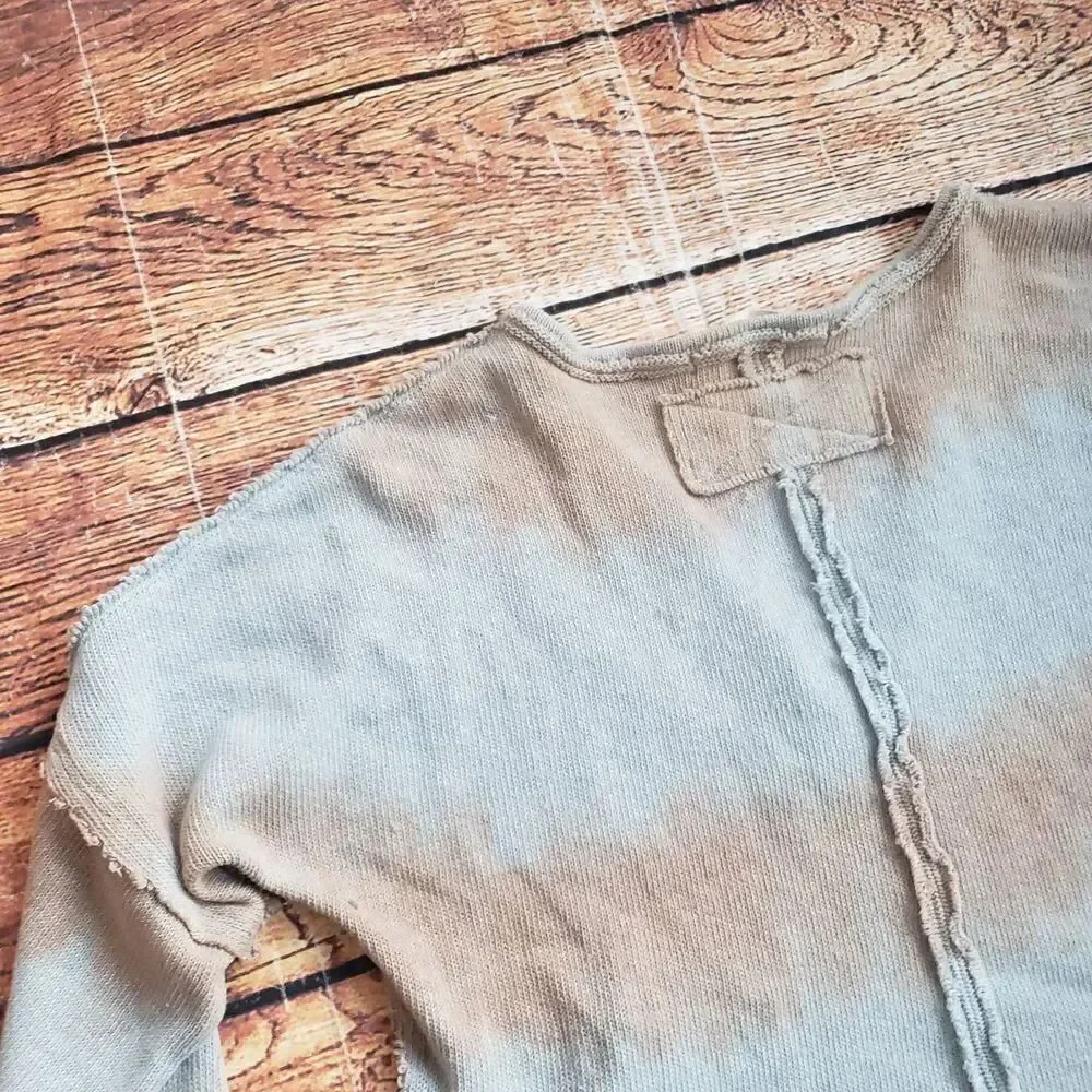 Free People Come And Get It Slouchy V Neck Washed Tie Dye Top - Picture 6 of 6